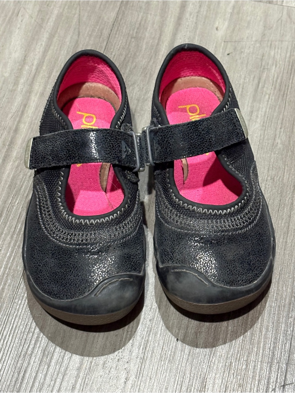 PLAE Black Mary Jane Shoes with Pink Insole